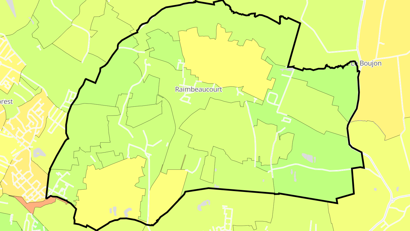 Carte des prix de l'immobilier Raimbeaucourt