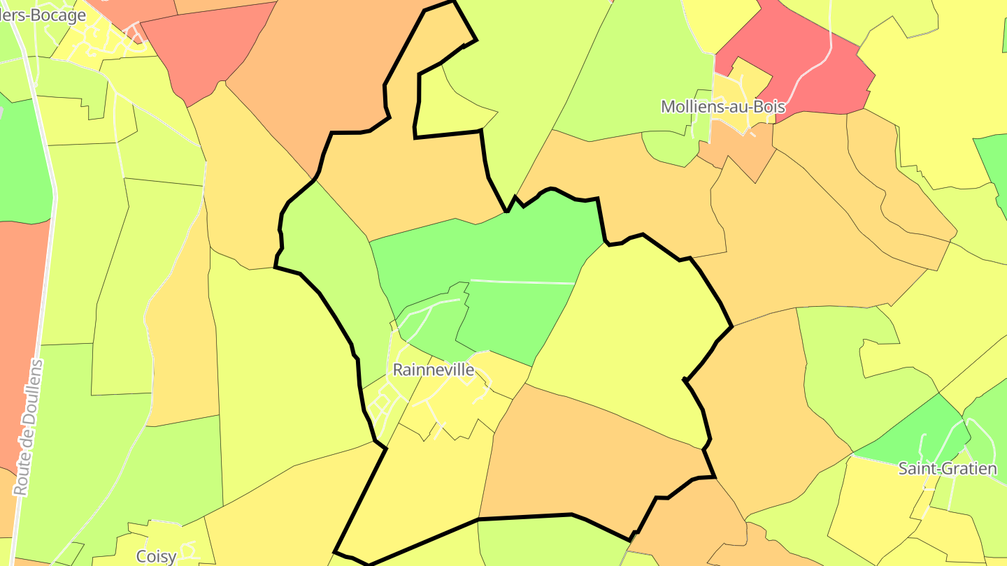 Carte des prix de l'immobilier Rainneville