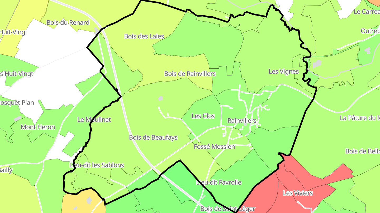 Carte des prix de l'immobilier Rainvillers