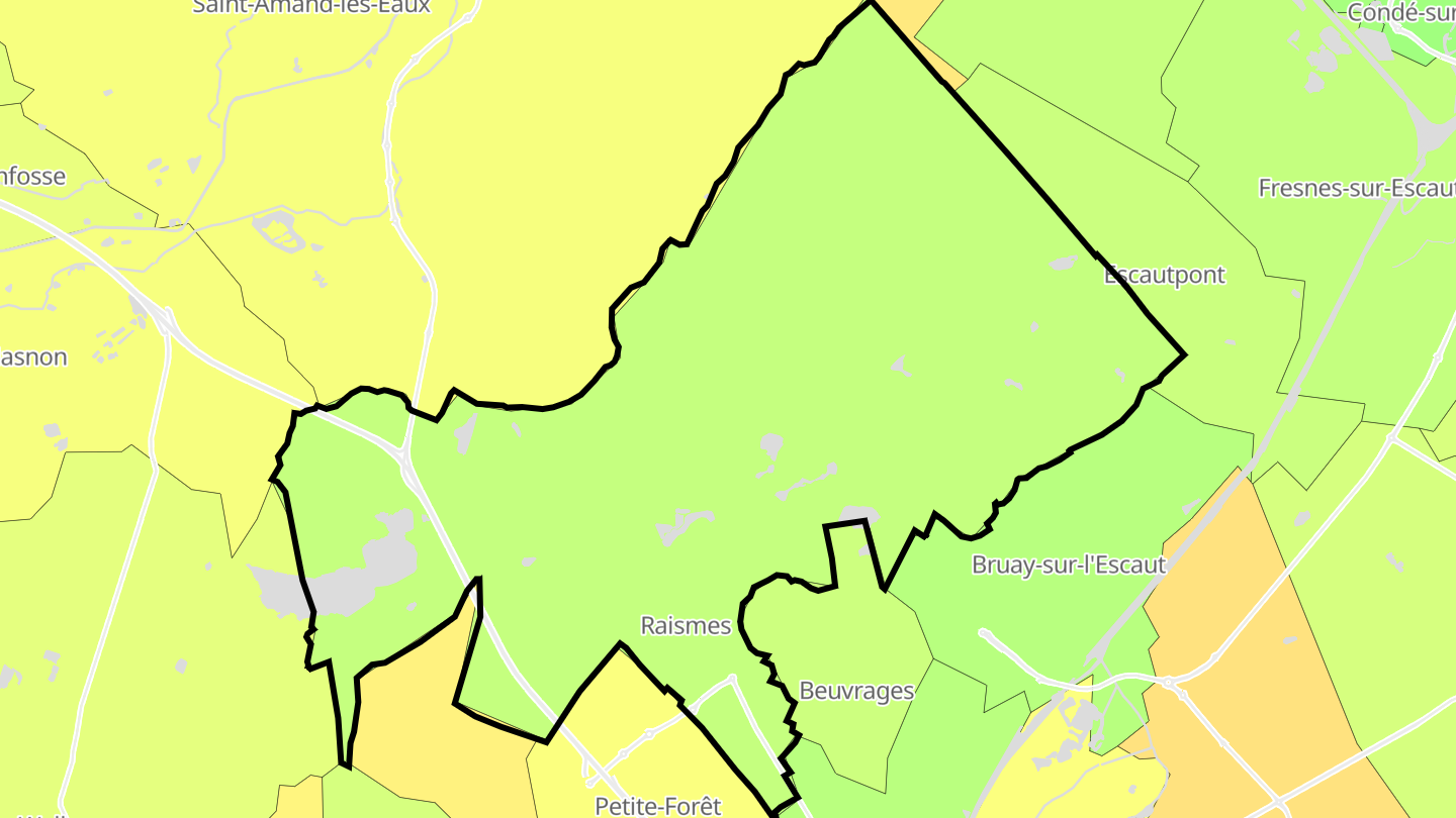 Carte des prix de l'immobilier Raismes