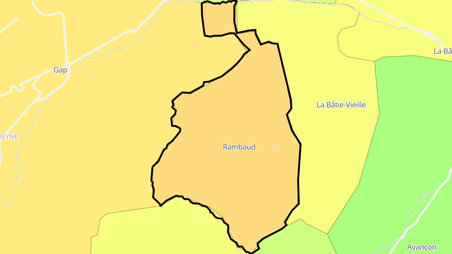 Carte des prix de l'immobilier Rambaud