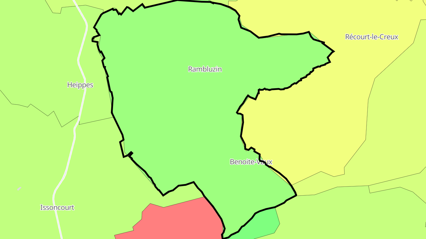 Carte des prix de l'immobilier Rambluzin-et-Benoite-Vaux