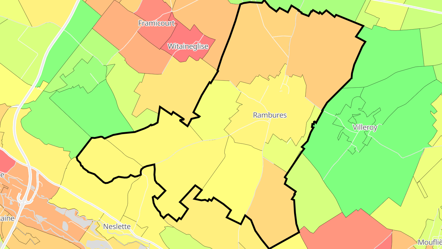 Carte des prix de l'immobilier Rambures