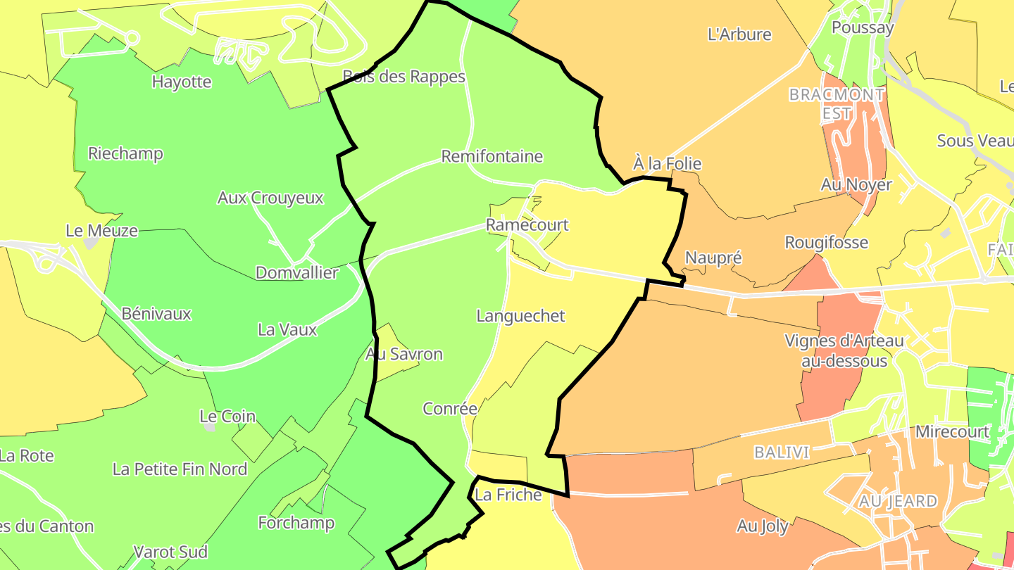 Carte des prix de l'immobilier Ramecourt