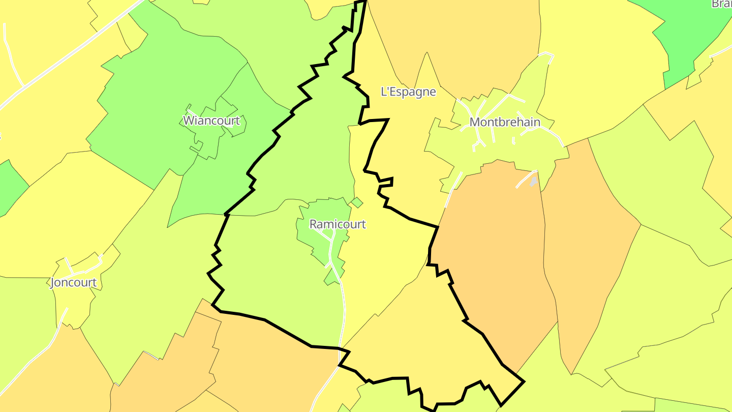 Carte des prix de l'immobilier Ramicourt