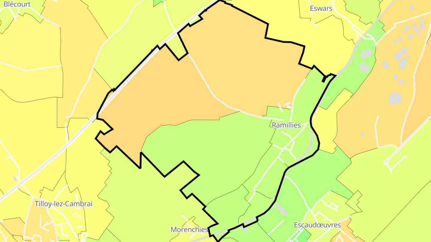 Carte des prix de l'immobilier Ramillies