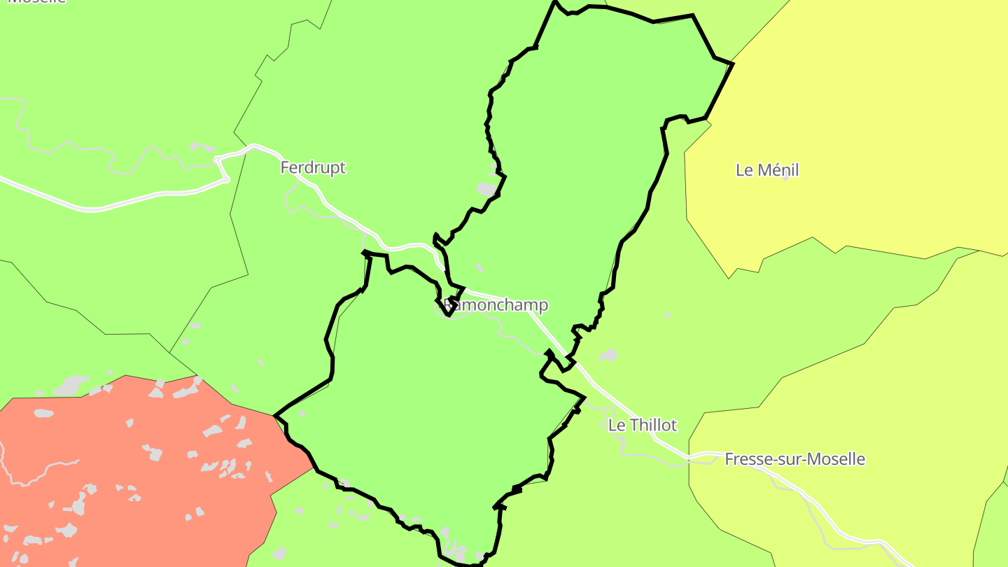 Carte des prix de l'immobilier Ramonchamp