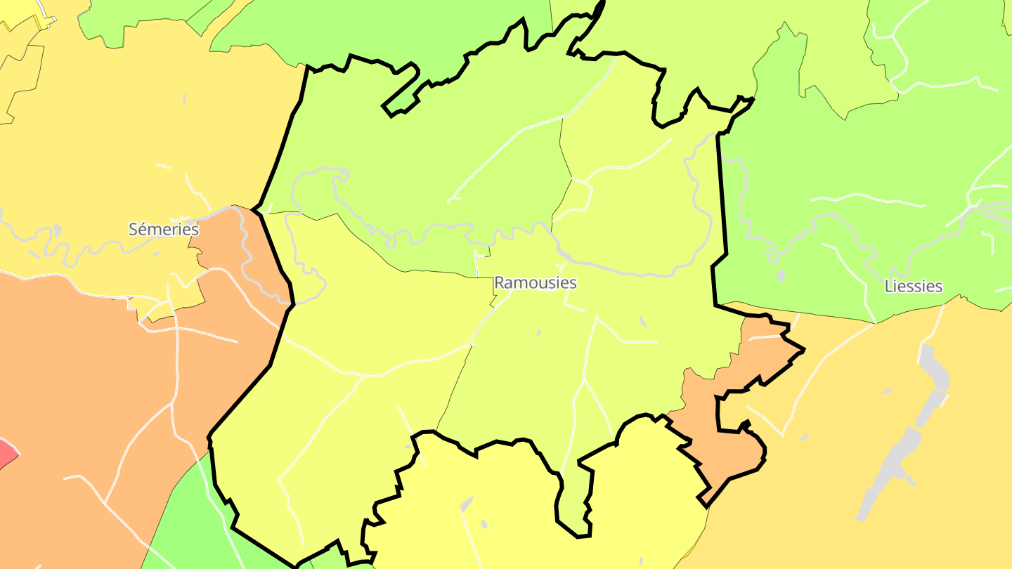 Carte des prix de l'immobilier Ramousies