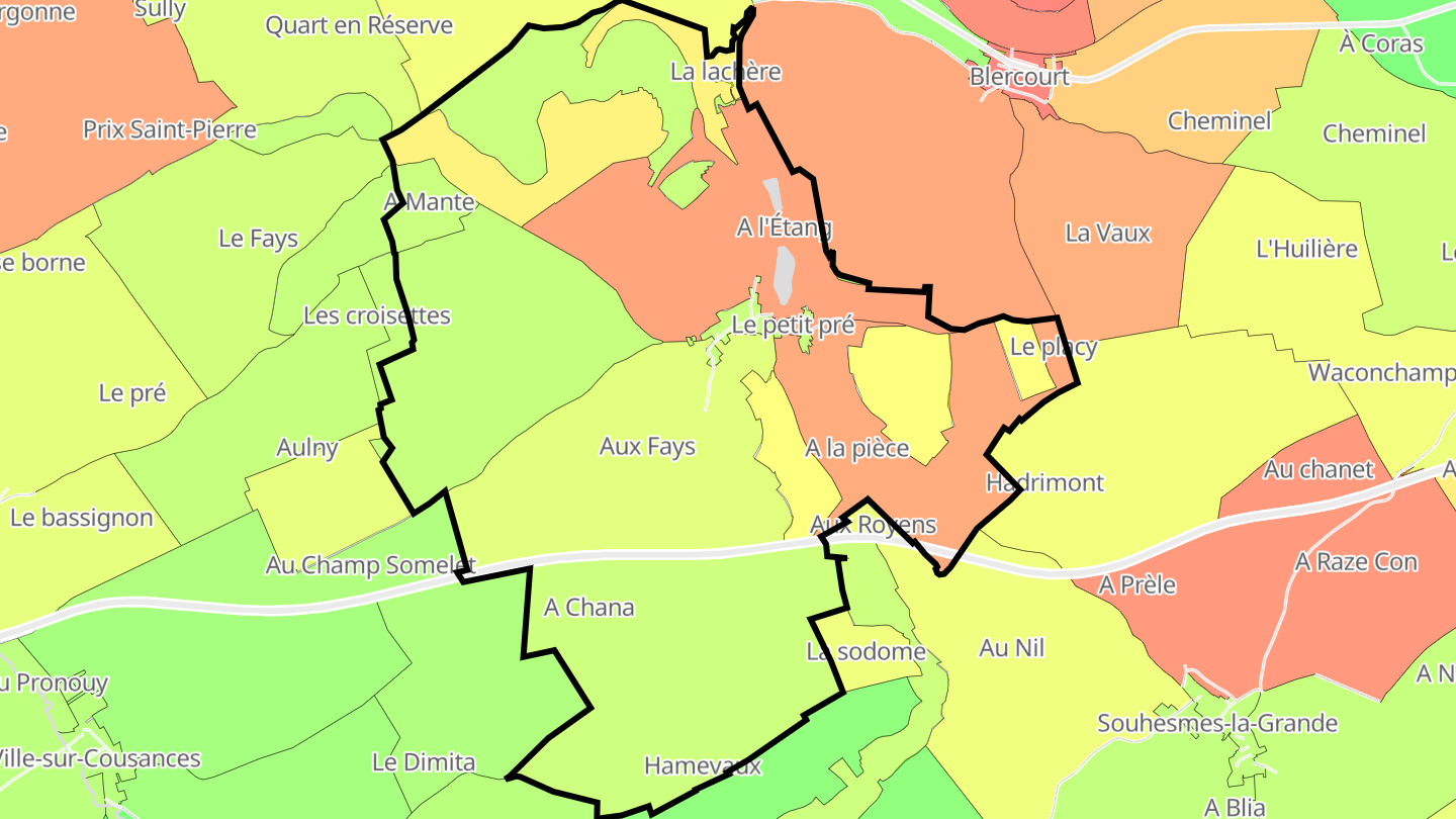 Carte des prix de l'immobilier Rampont