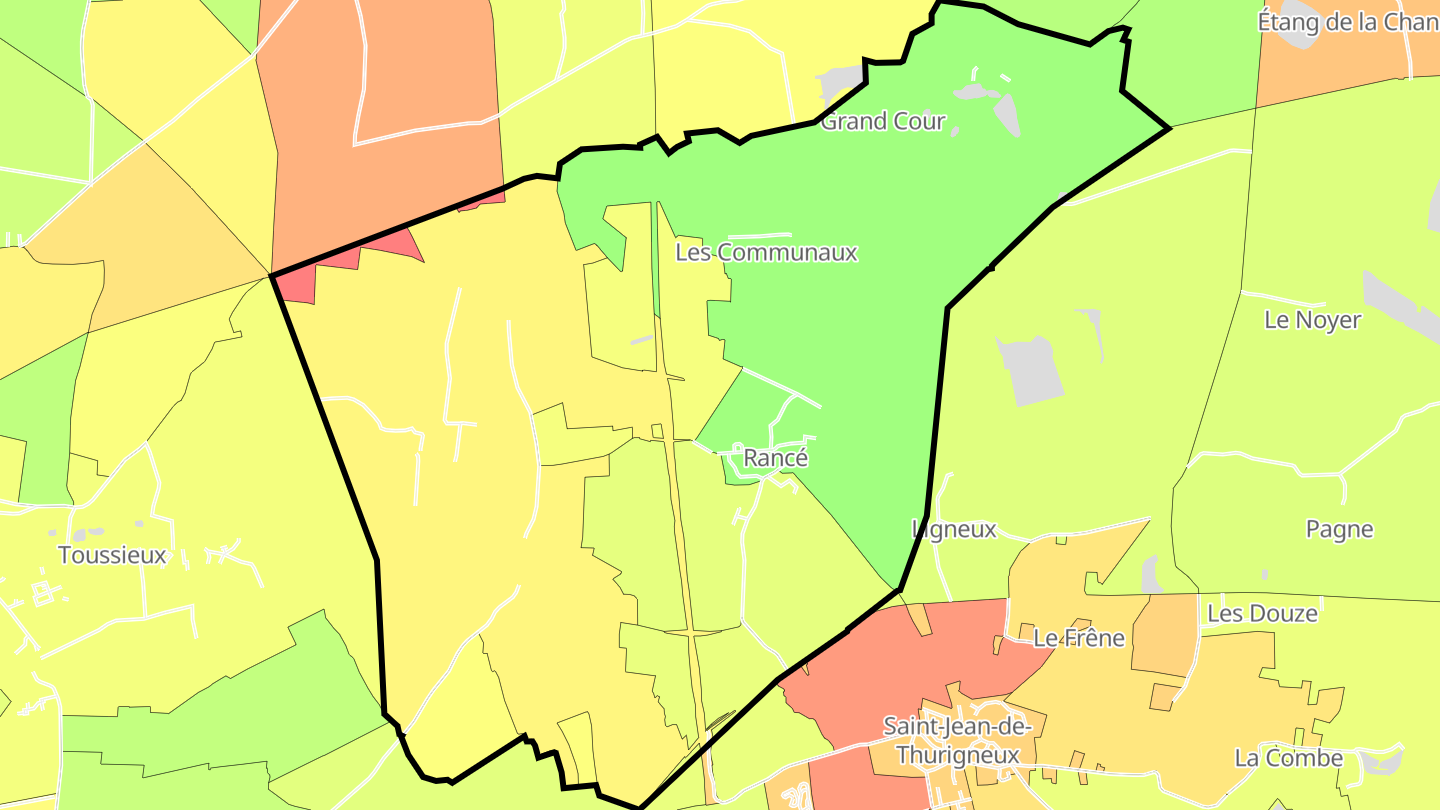 Carte des prix de l'immobilier Rancé