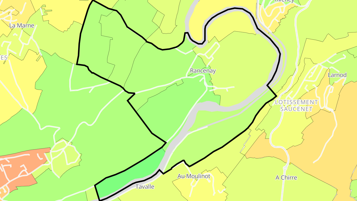 Carte des prix de l'immobilier Rancenay