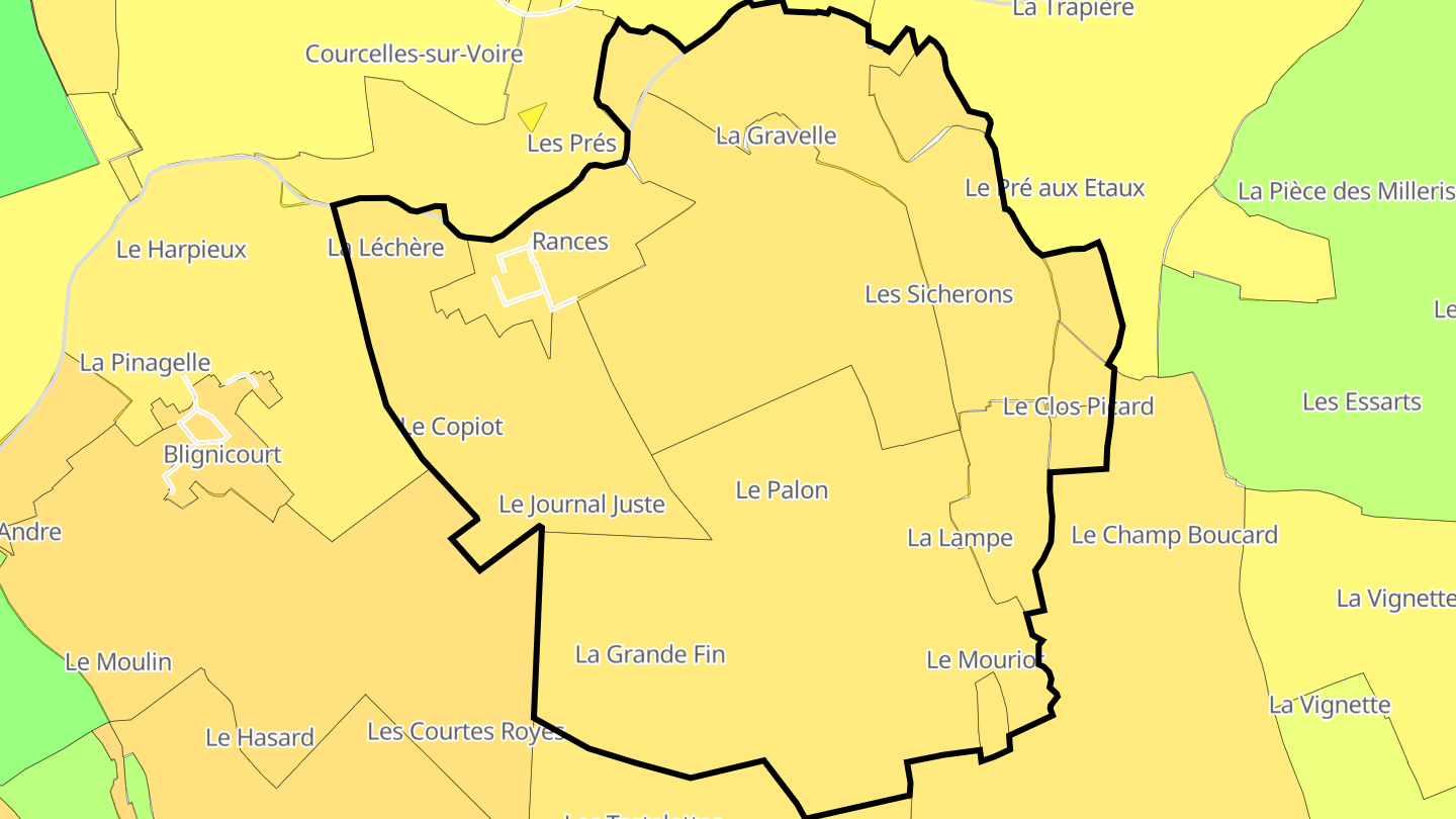 Carte des prix de l'immobilier Rances