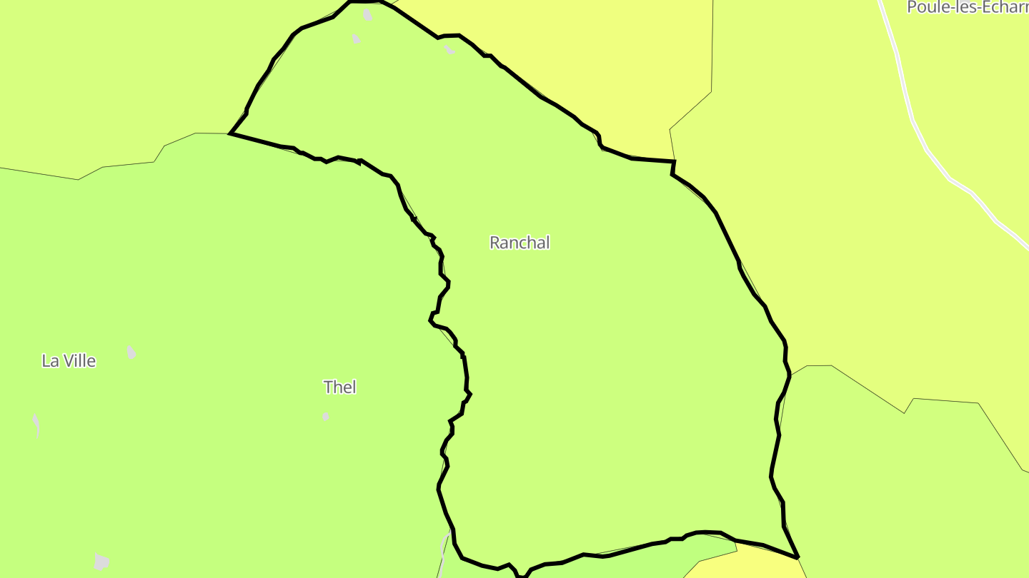 Carte des prix de l'immobilier Ranchal