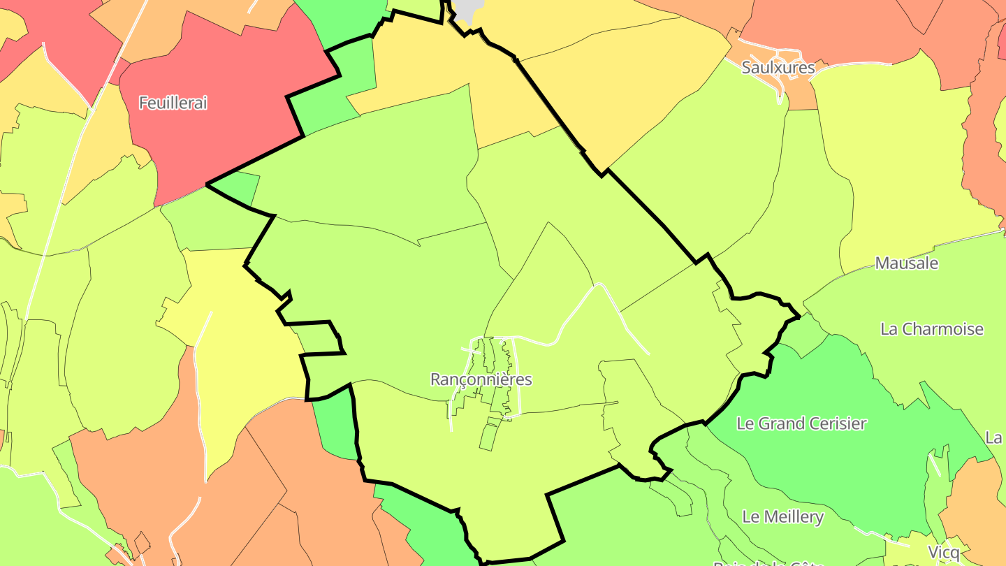 Carte des prix de l'immobilier Rançonnières