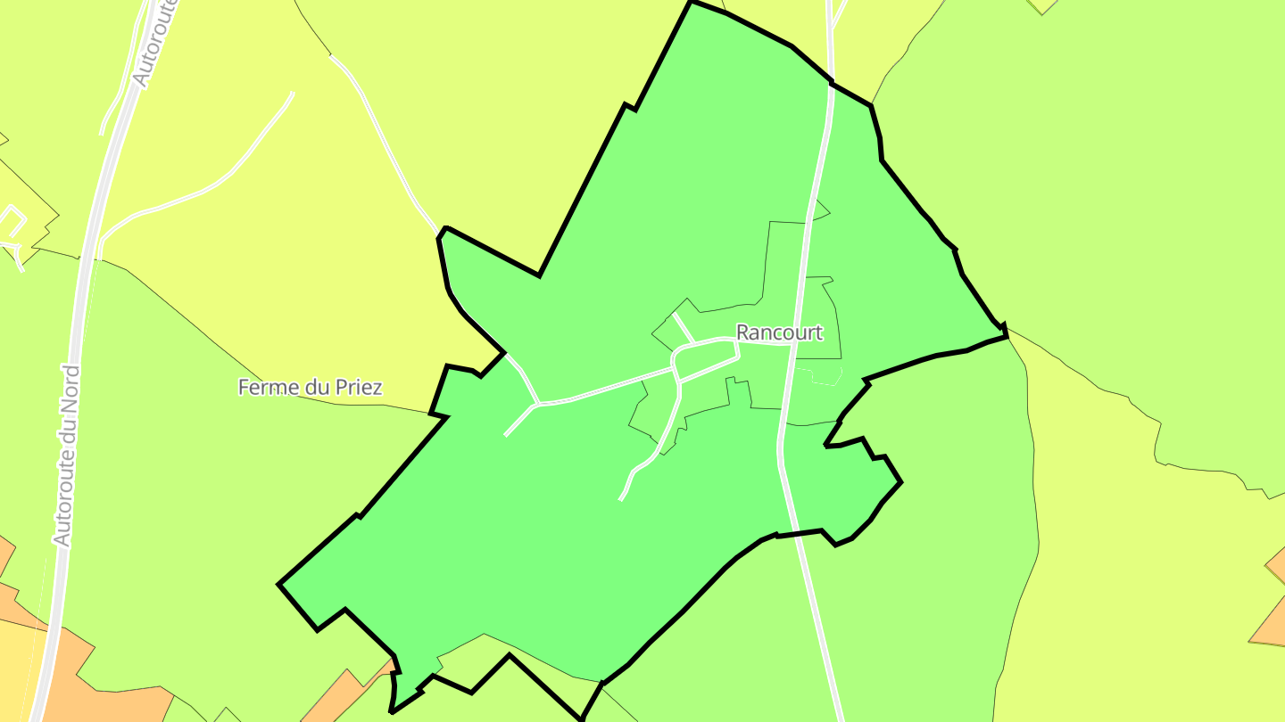 Carte des prix de l'immobilier Rancourt