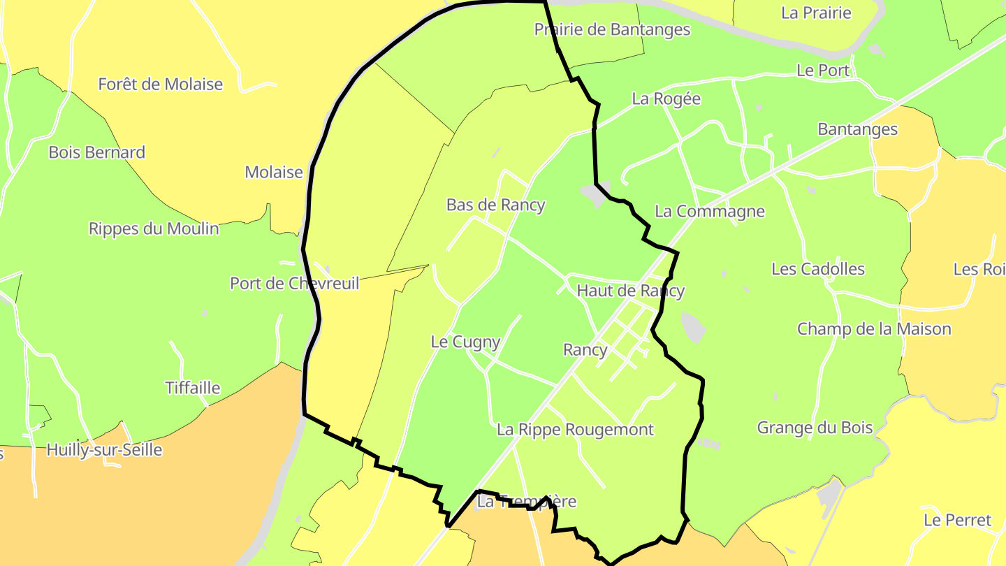 Carte des prix de l'immobilier Rancy