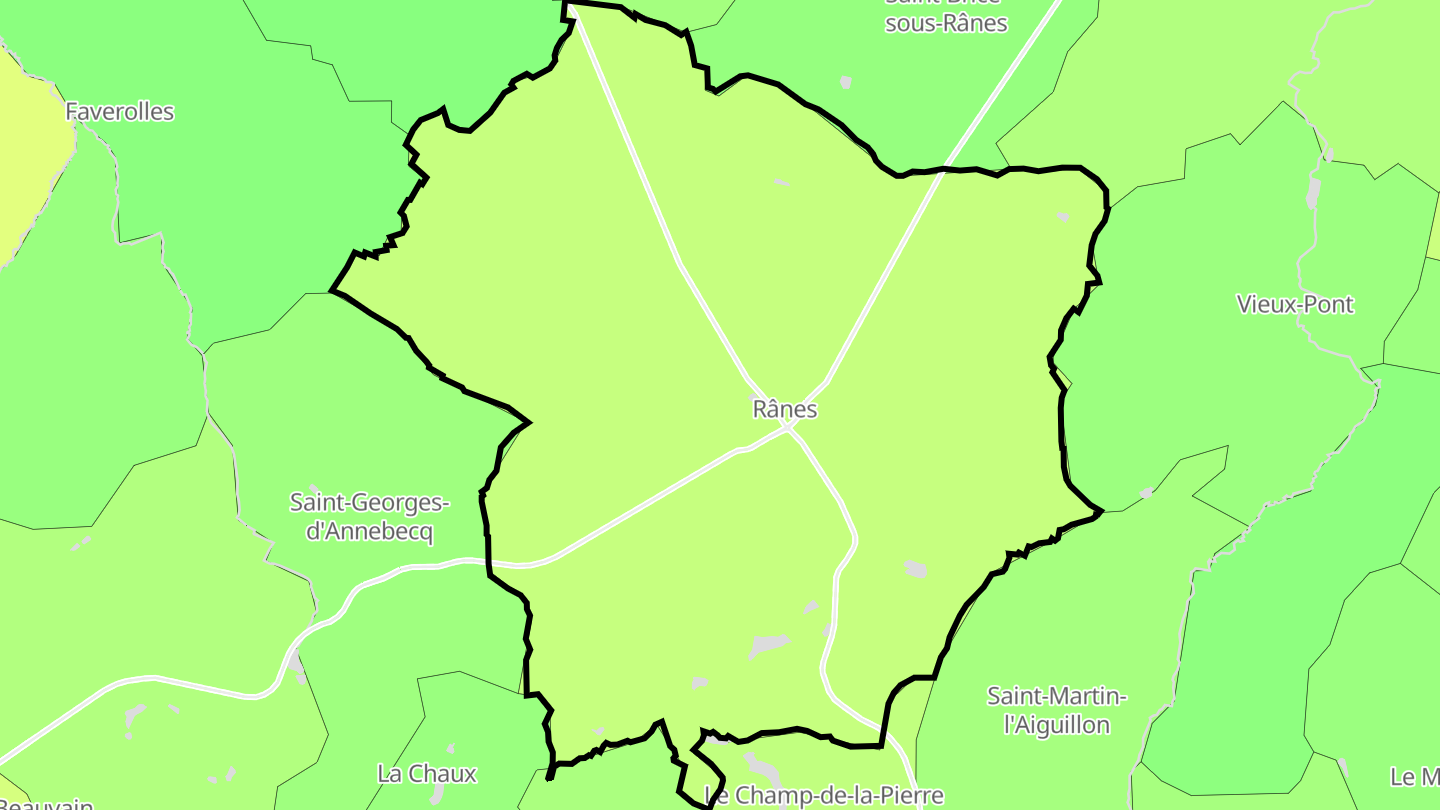 Carte des prix de l'immobilier Rânes