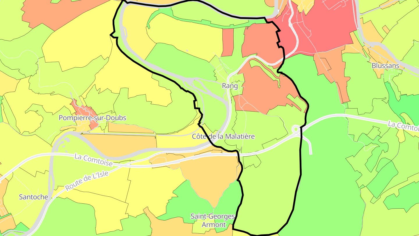 Carte des prix de l'immobilier Rang