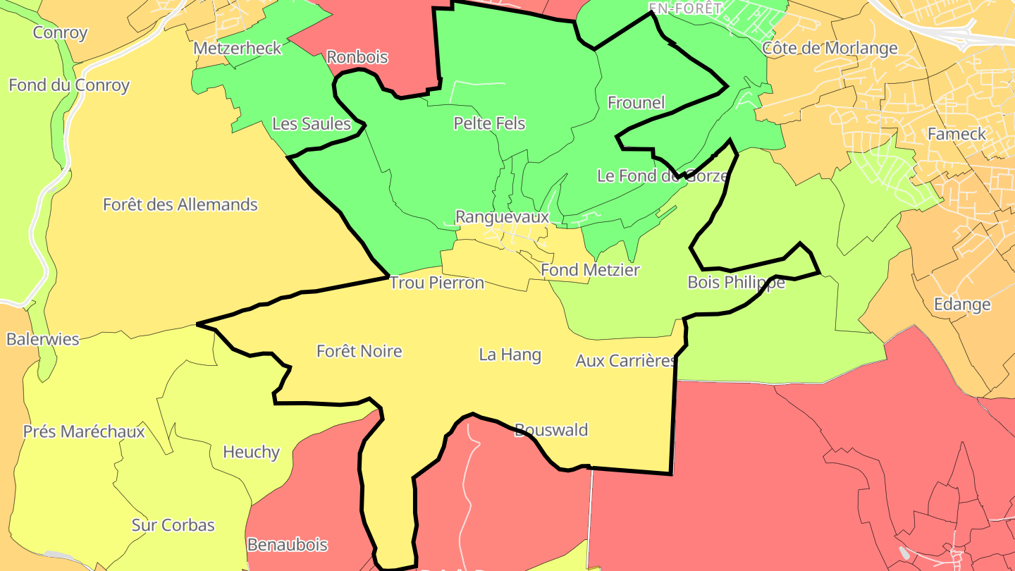 Carte des prix de l'immobilier Ranguevaux