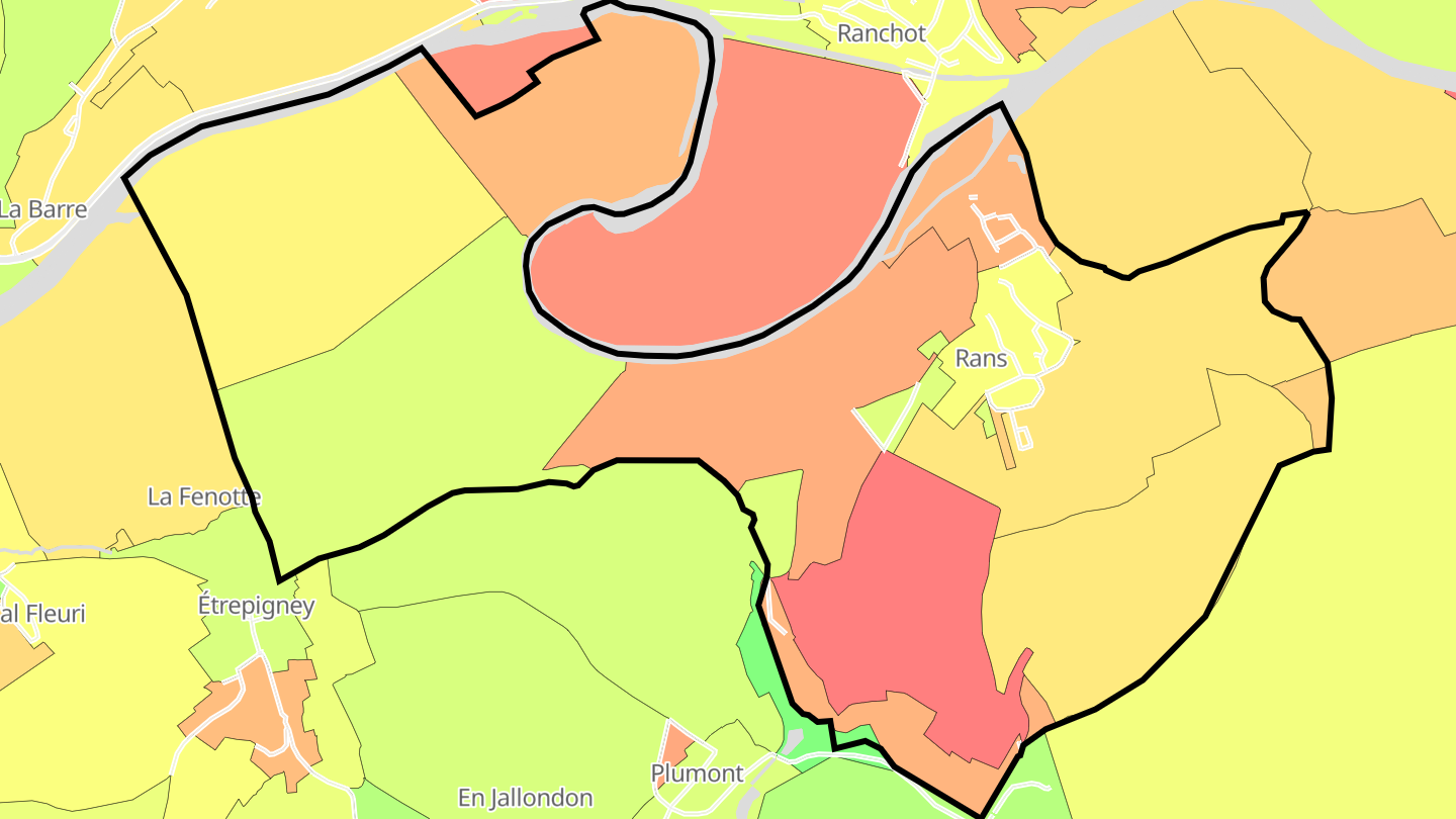 Carte des prix de l'immobilier Rans