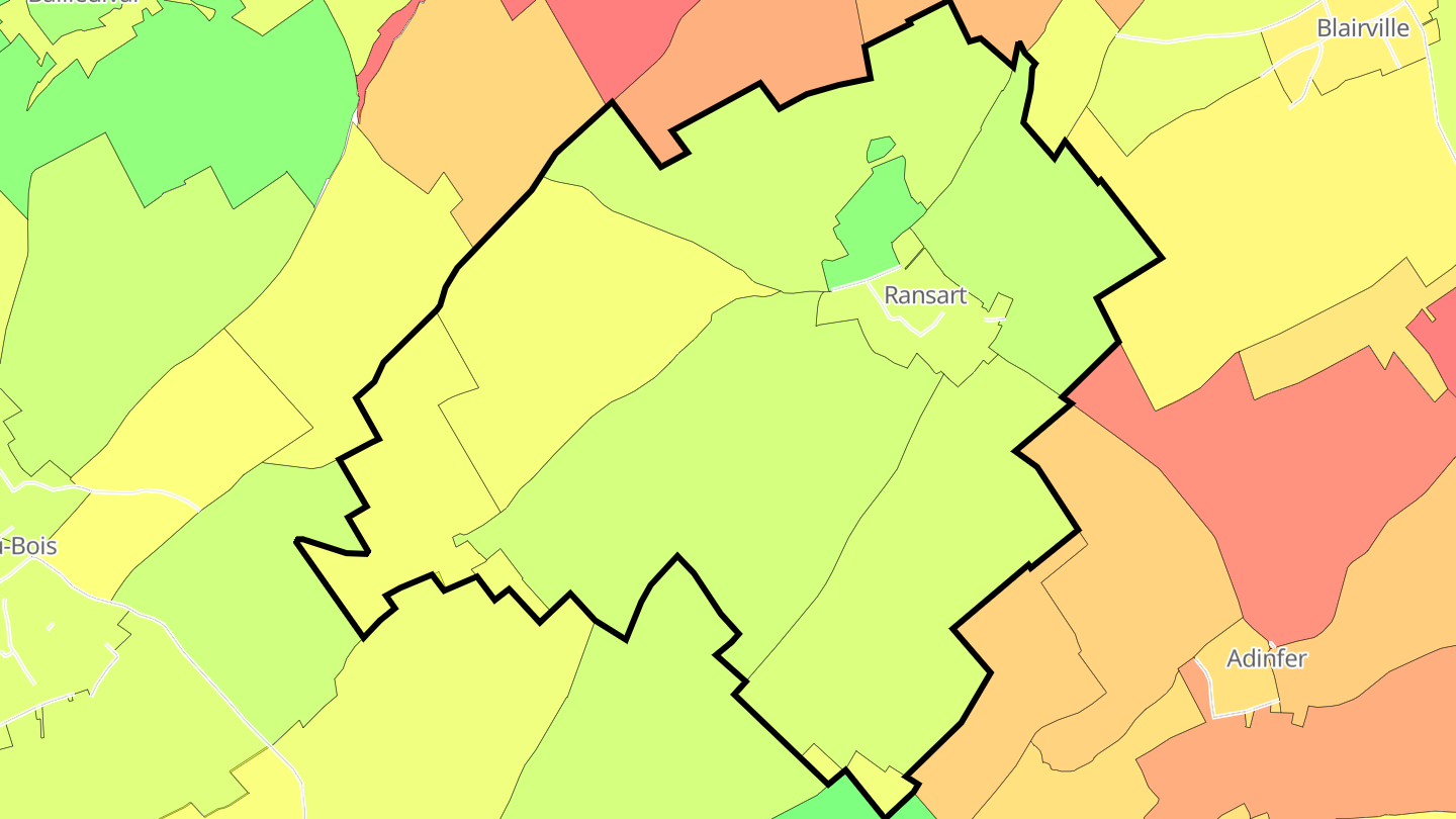 Carte des prix de l'immobilier Ransart
