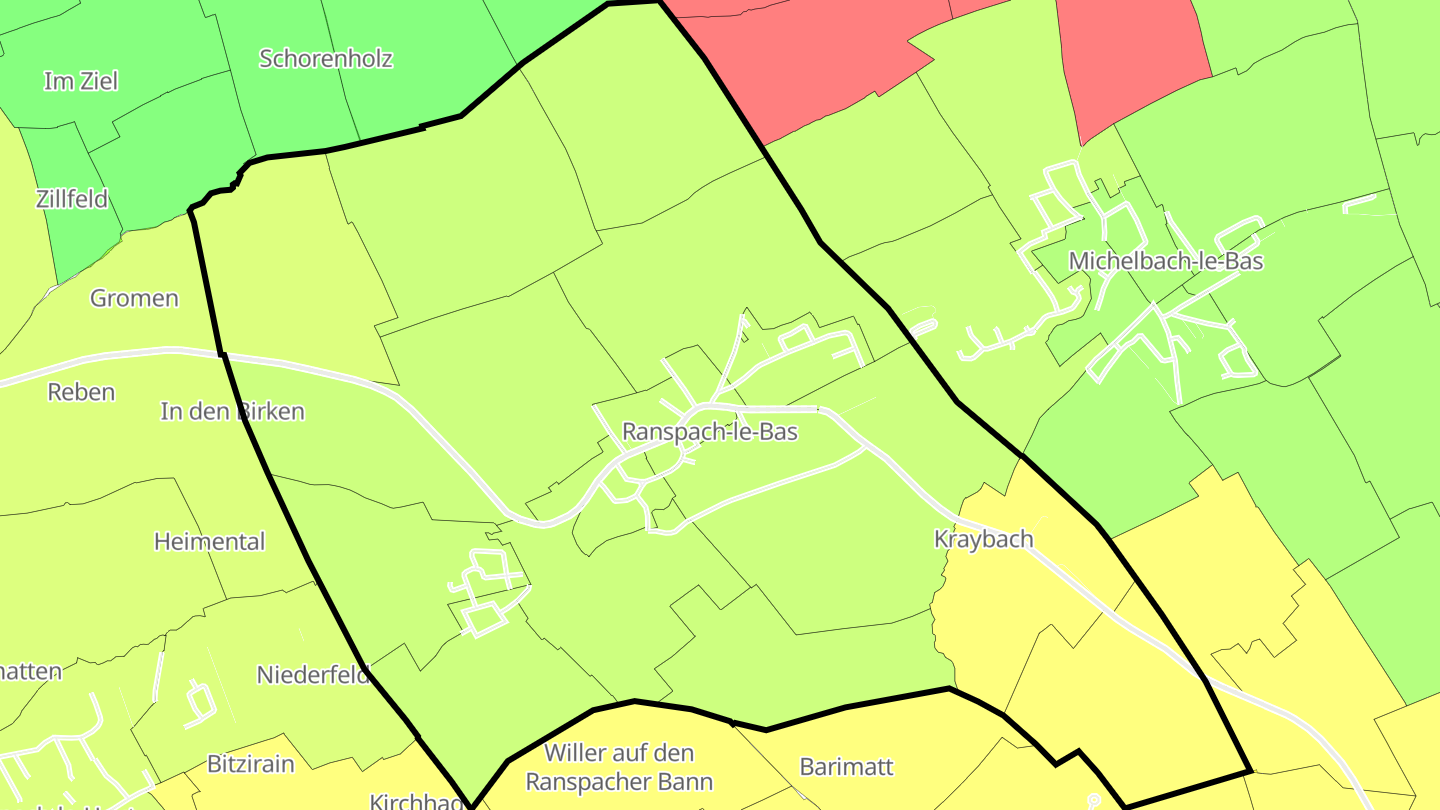 Carte des prix de l'immobilier Ranspach-le-Bas