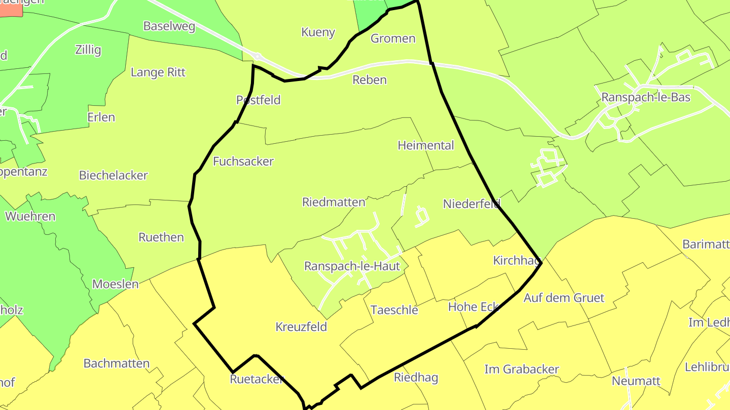Carte des prix de l'immobilier Ranspach-le-Haut