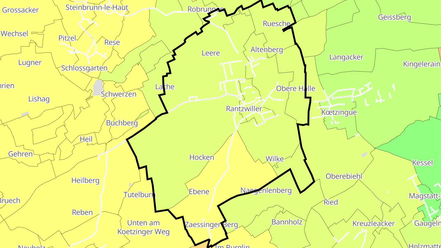 Carte des prix de l'immobilier Rantzwiller