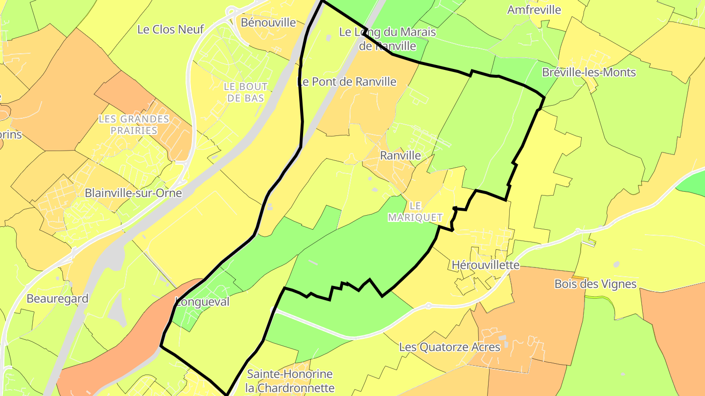 Carte des prix de l'immobilier Ranville