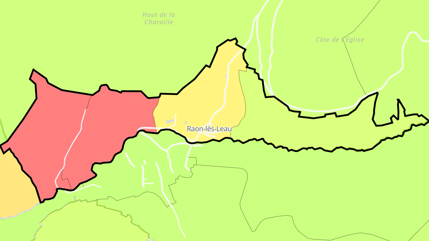 Carte des prix de l'immobilier Raon-lès-Leau