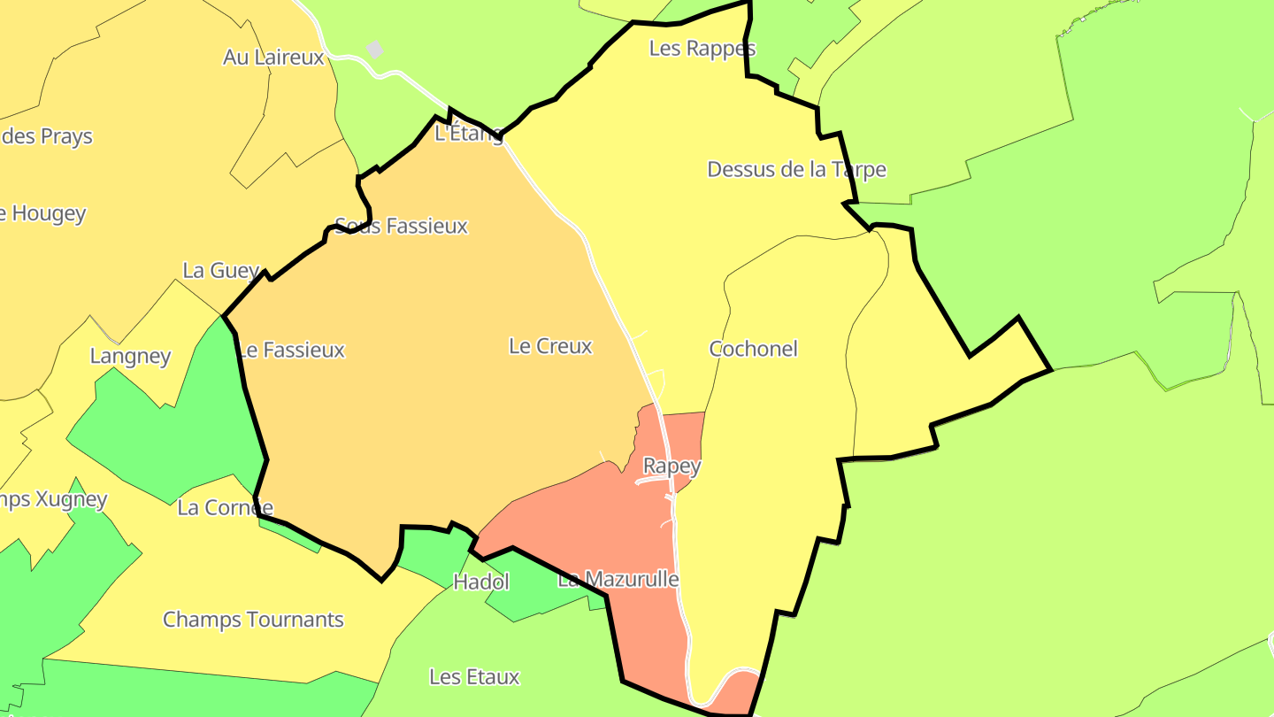 Carte des prix de l'immobilier Rapey