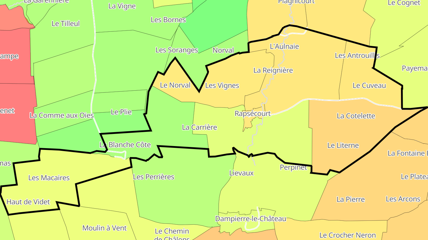 Carte des prix de l'immobilier Rapsécourt