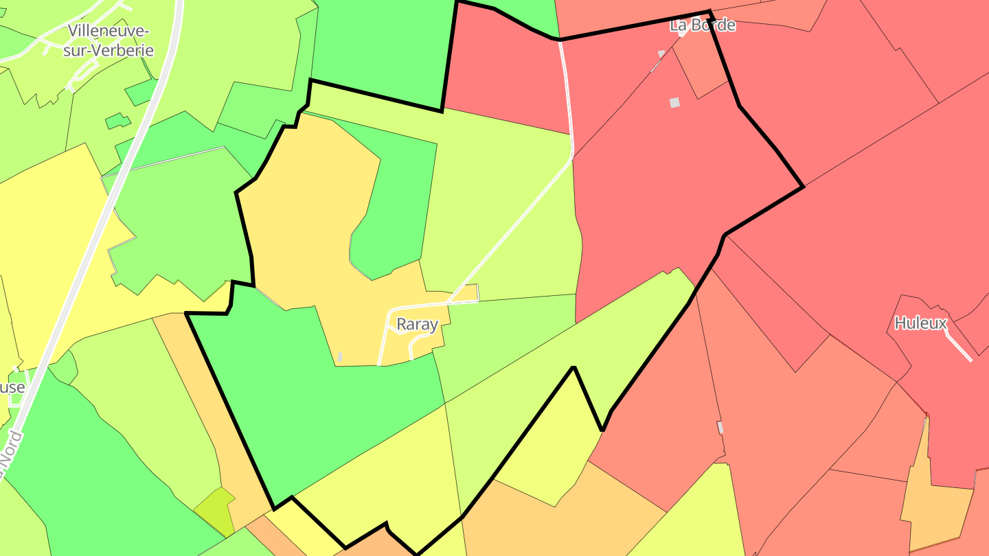 Carte des prix de l'immobilier Raray