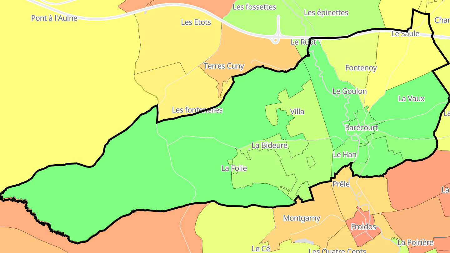 Carte des prix de l'immobilier Rarécourt