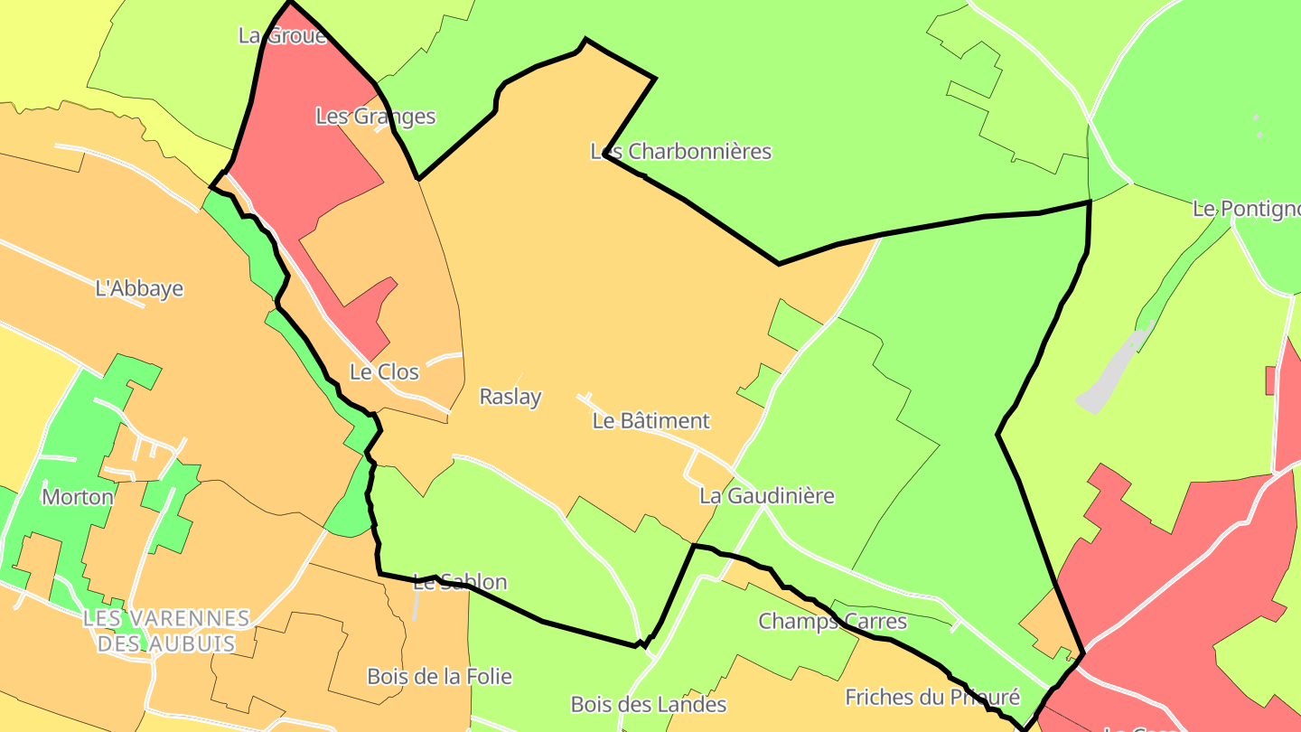 Carte des prix de l'immobilier Raslay