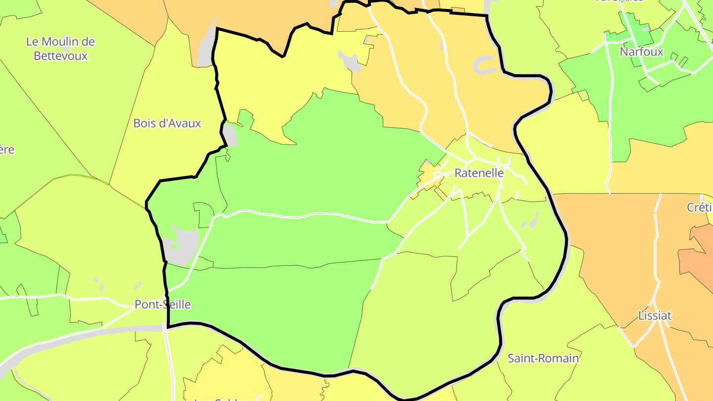 Carte des prix de l'immobilier Ratenelle
