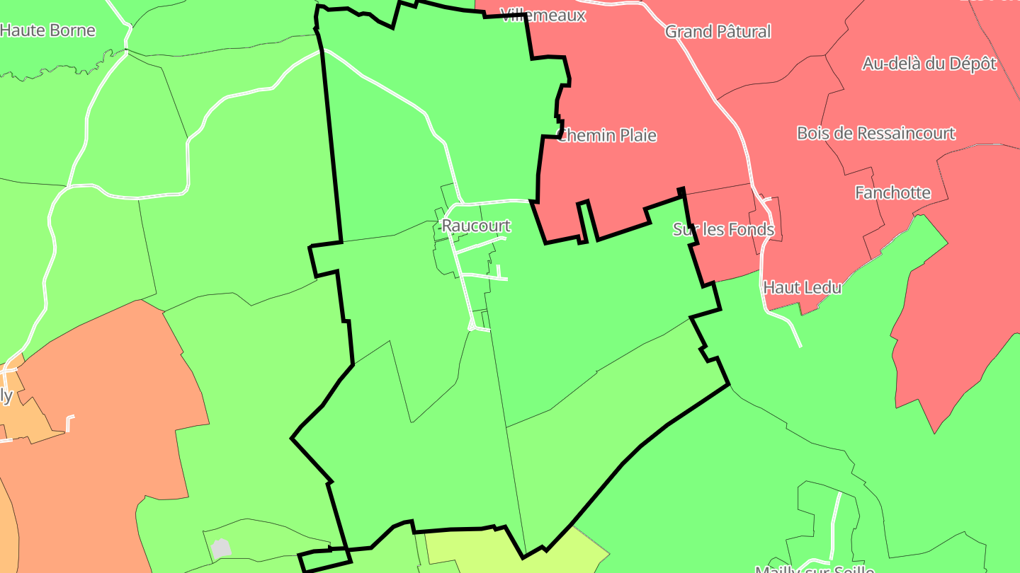 Carte des prix de l'immobilier Raucourt