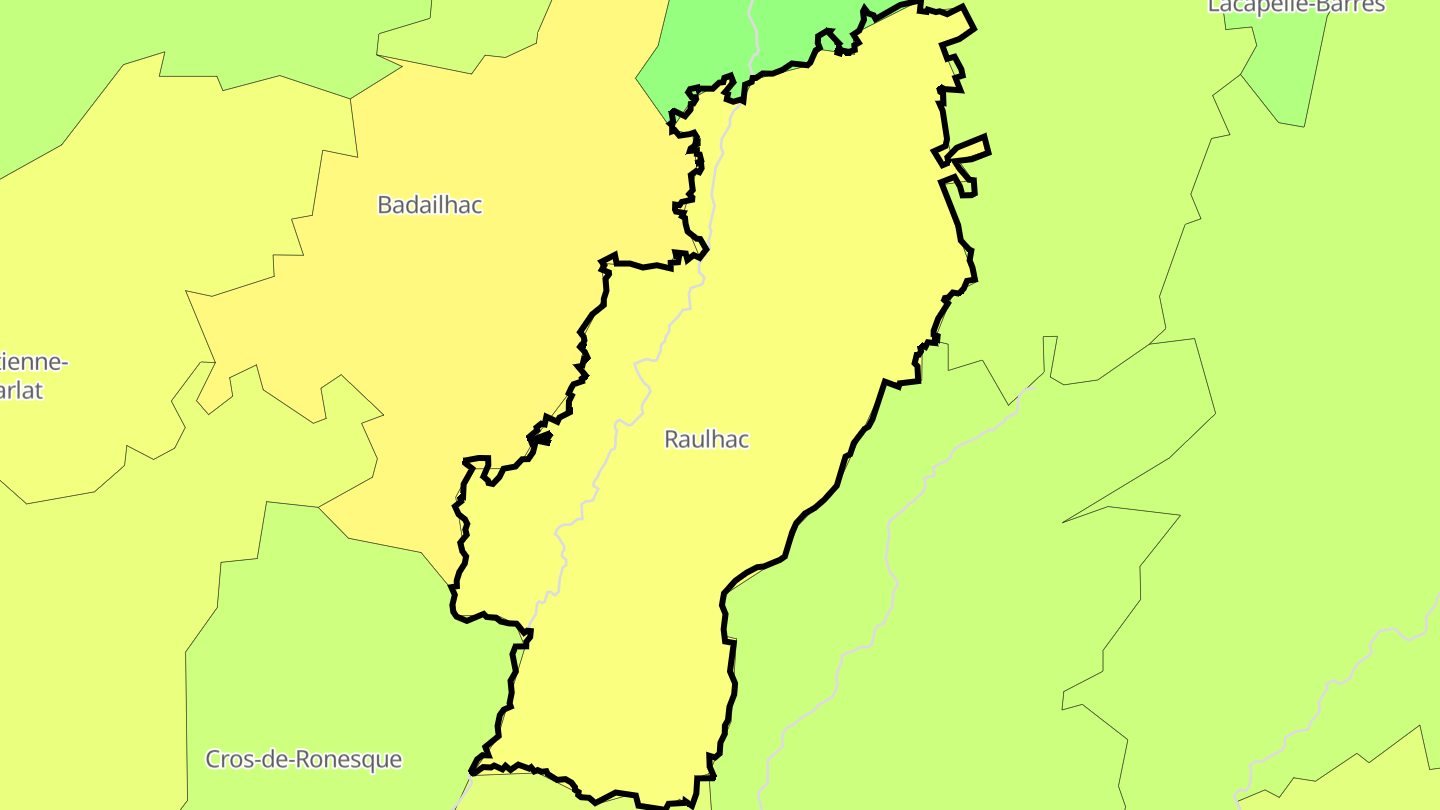Carte des prix de l'immobilier Raulhac