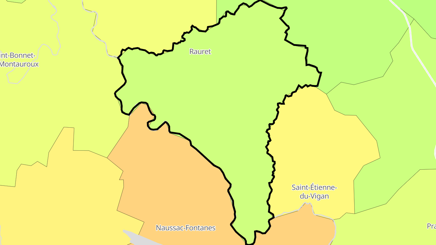 Carte des prix de l'immobilier Rauret