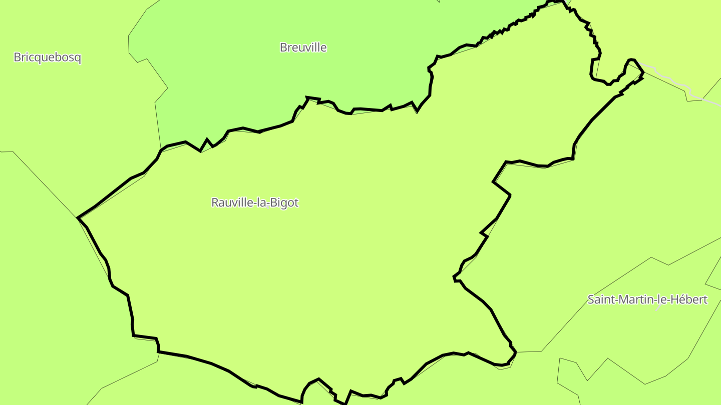 Carte des prix de l'immobilier Rauville-la-Bigot