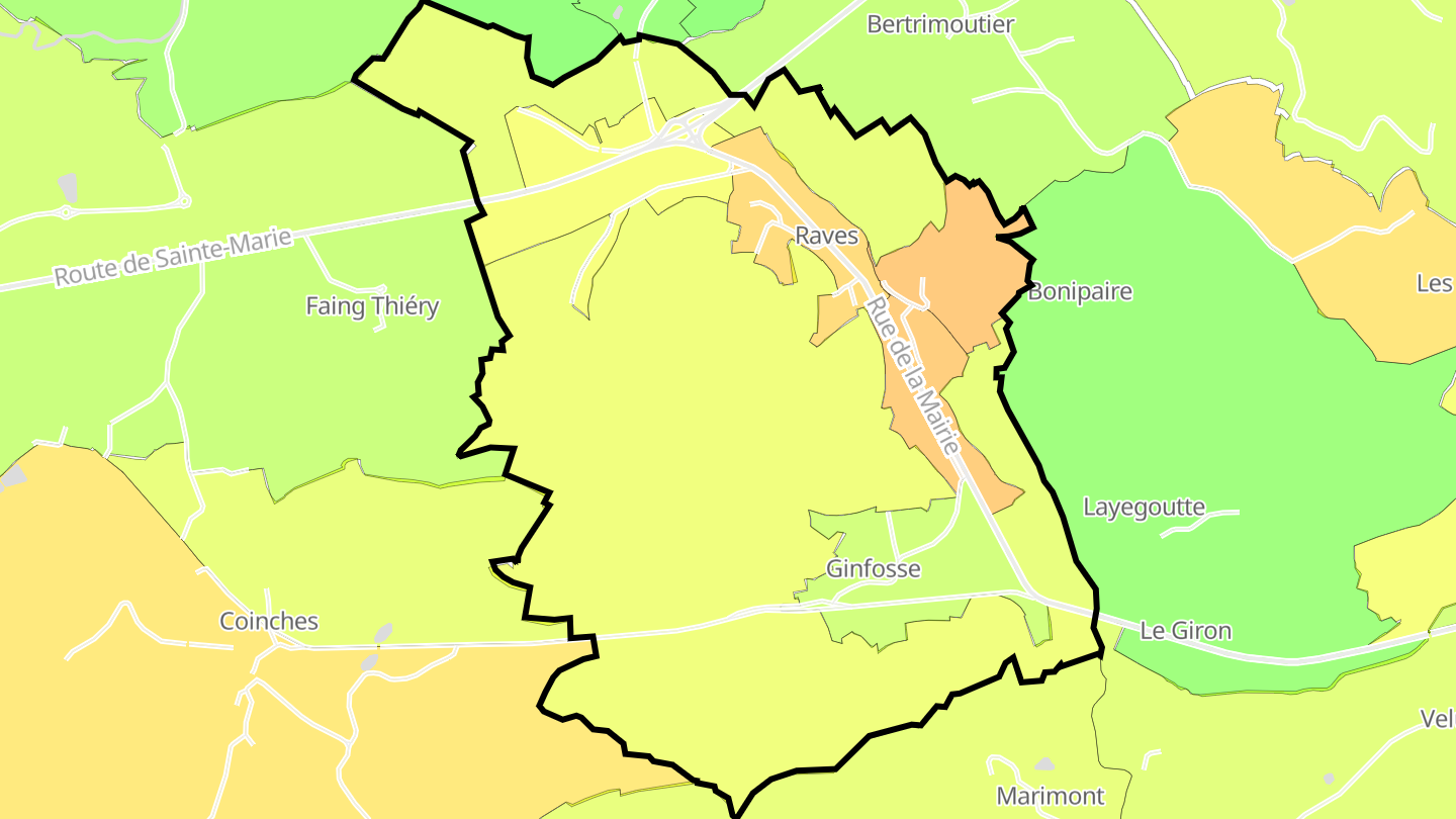 Carte des prix de l'immobilier Raves