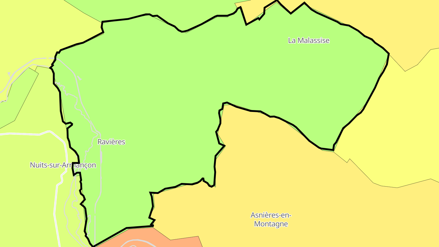 Carte des prix de l'immobilier Ravières