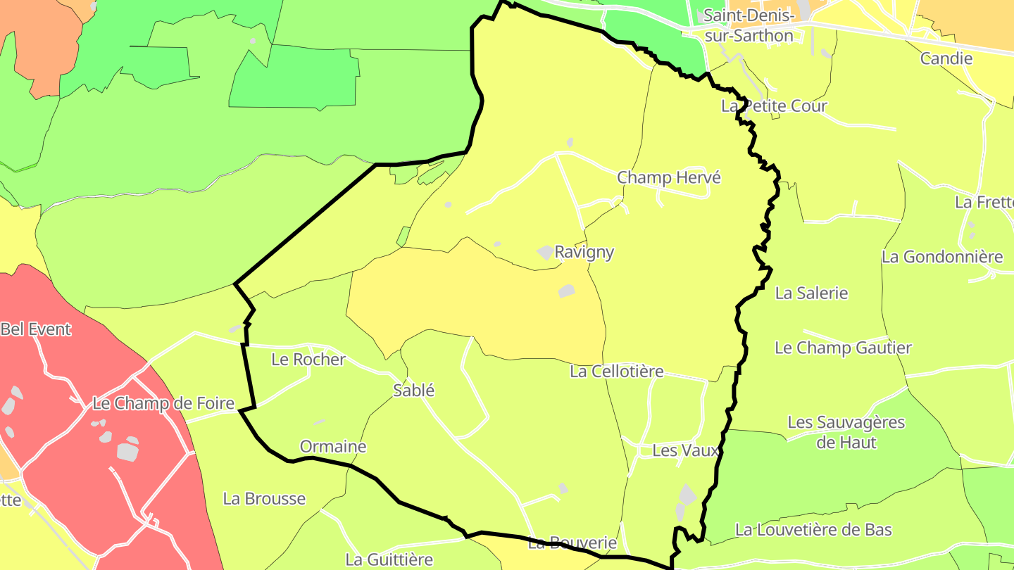 Carte des prix de l'immobilier Ravigny