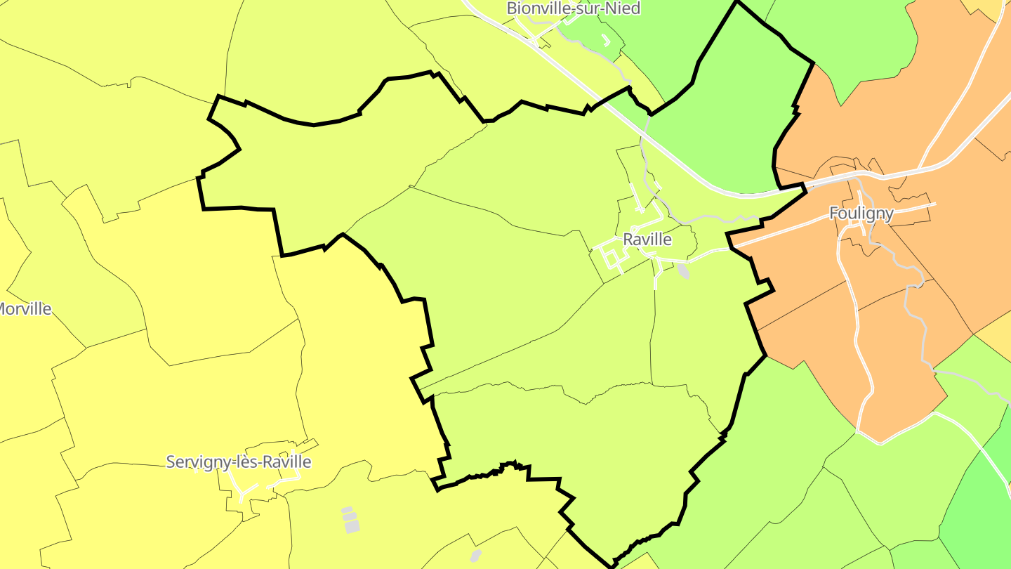 Carte des prix de l'immobilier Raville
