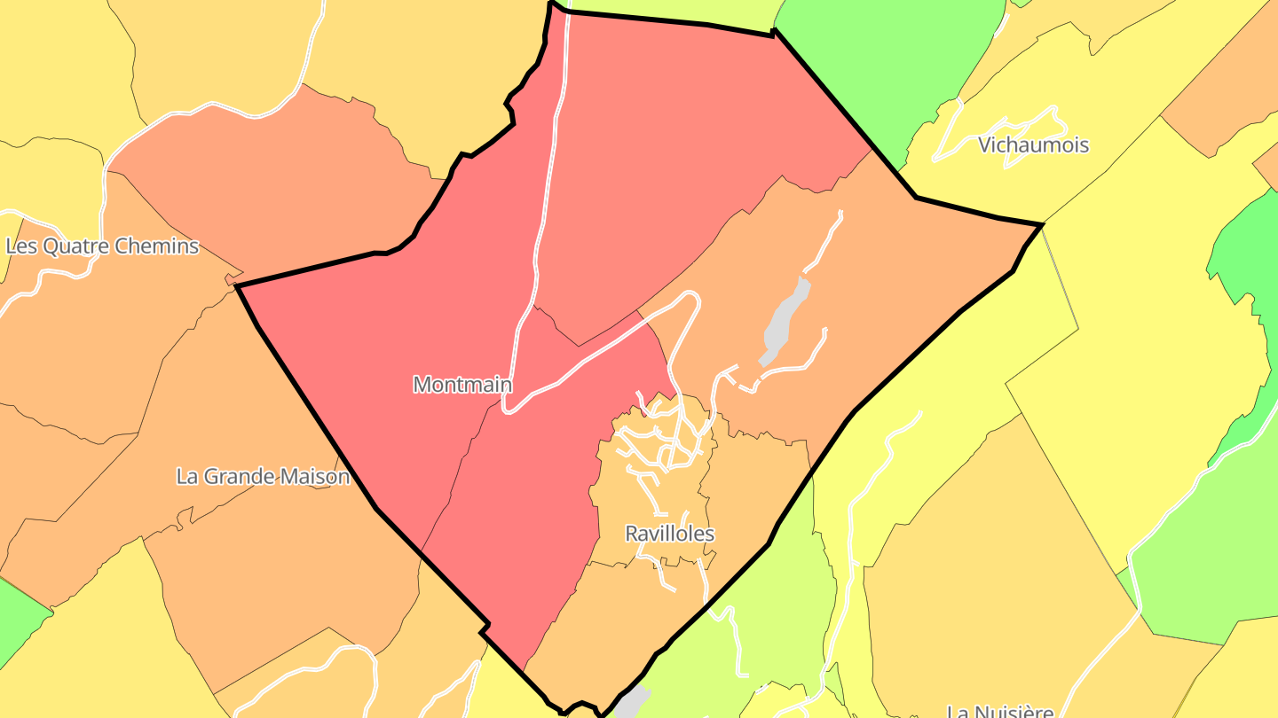 Carte des prix de l'immobilier Ravilloles
