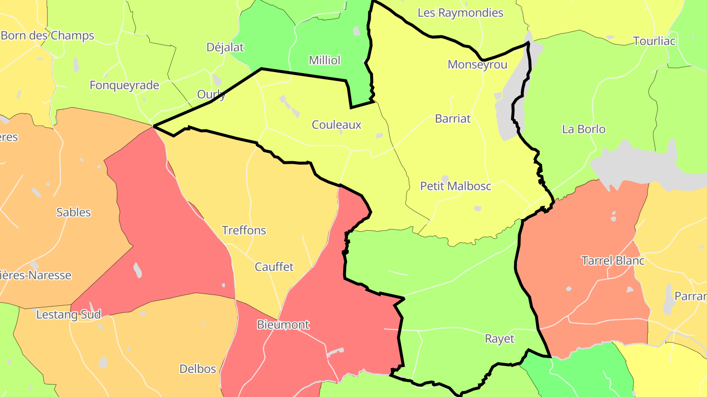 Carte des prix de l'immobilier Rayet