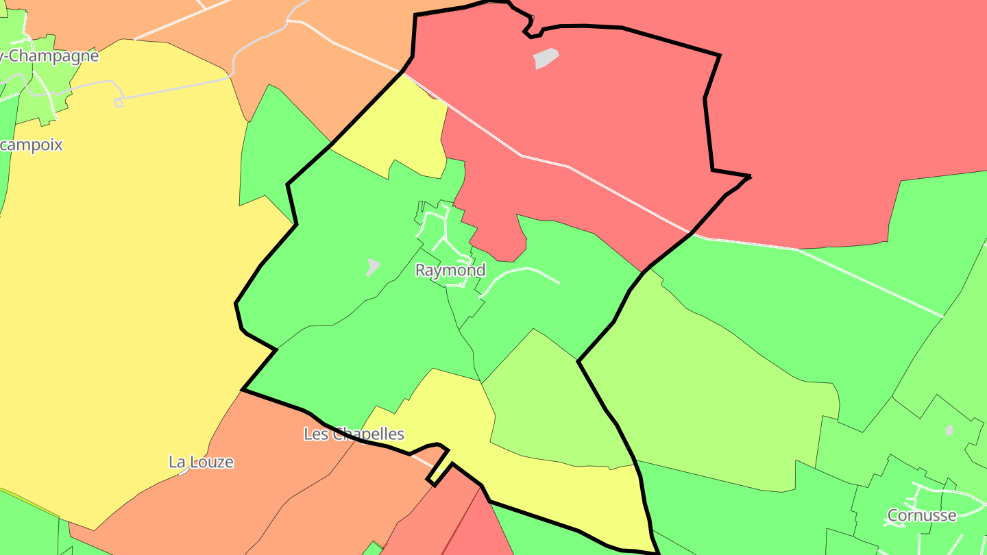 Carte des prix de l'immobilier Raymond