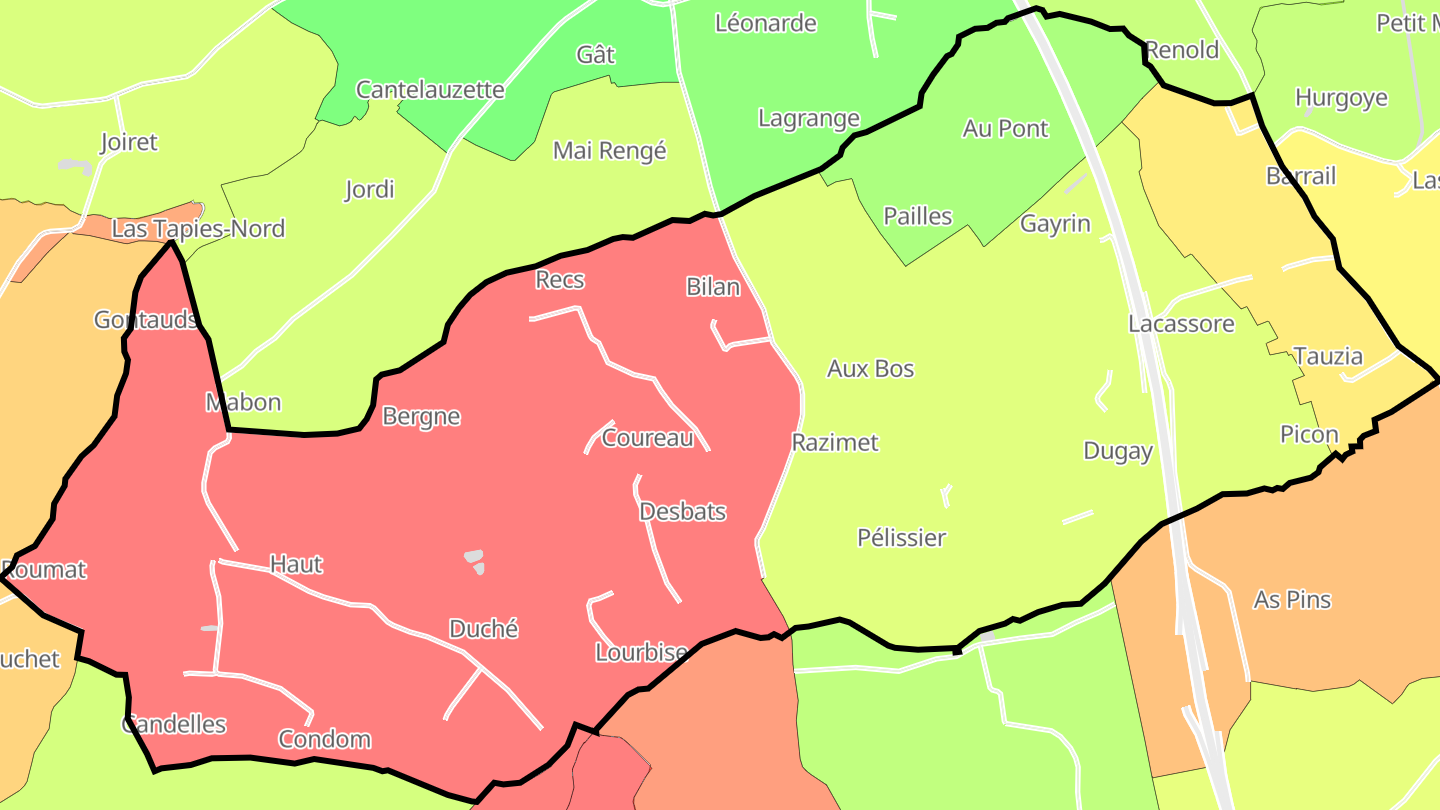 Carte des prix de l'immobilier Razimet