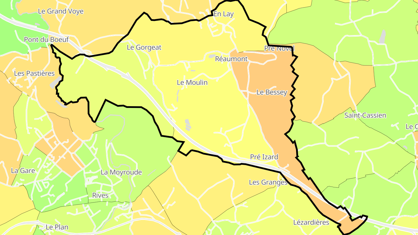 Carte des prix de l'immobilier Réaumont