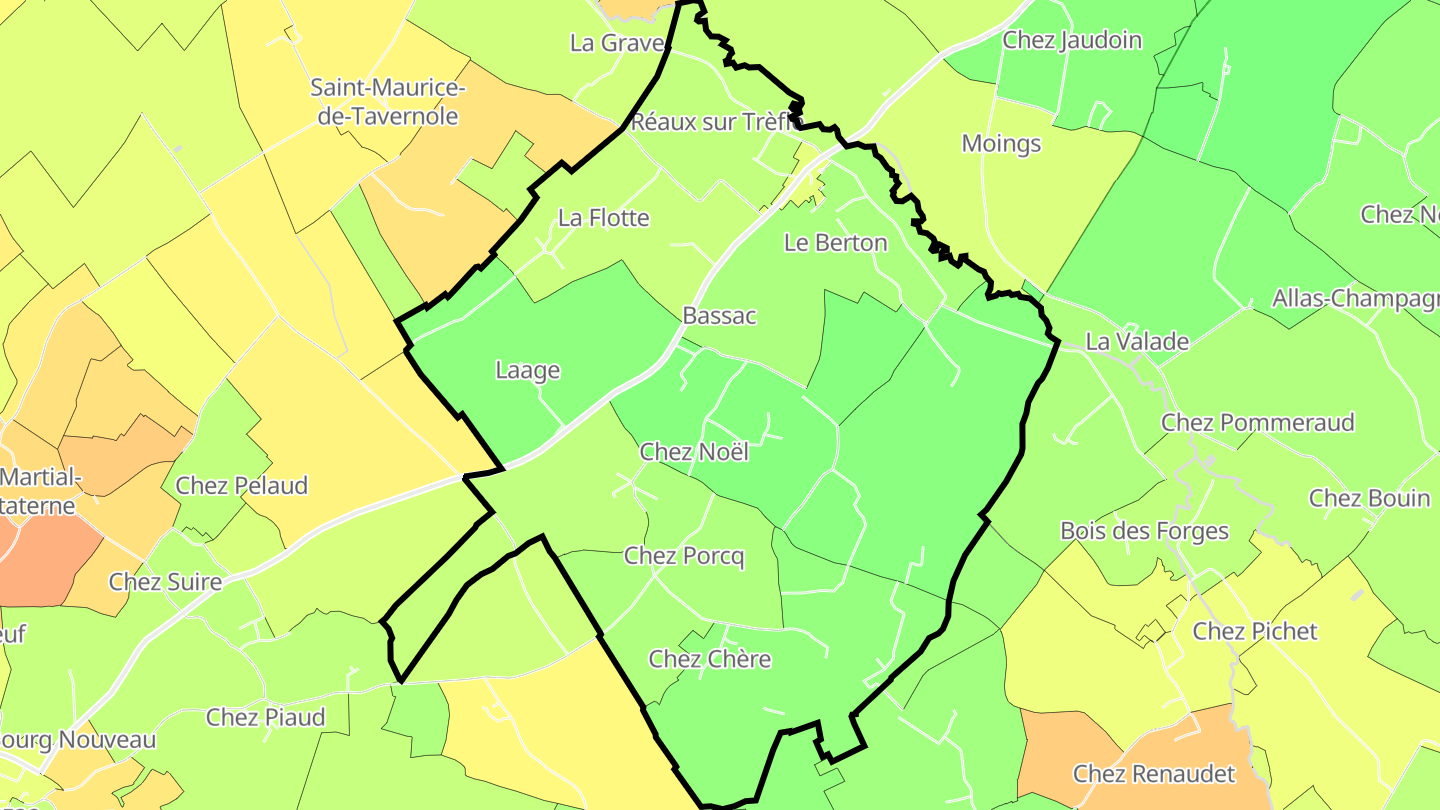 Carte des prix de l'immobilier Réaux
